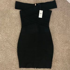 Black Off Shoulder Bandage Dress NWT